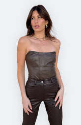 Crawford Leather Corset Top